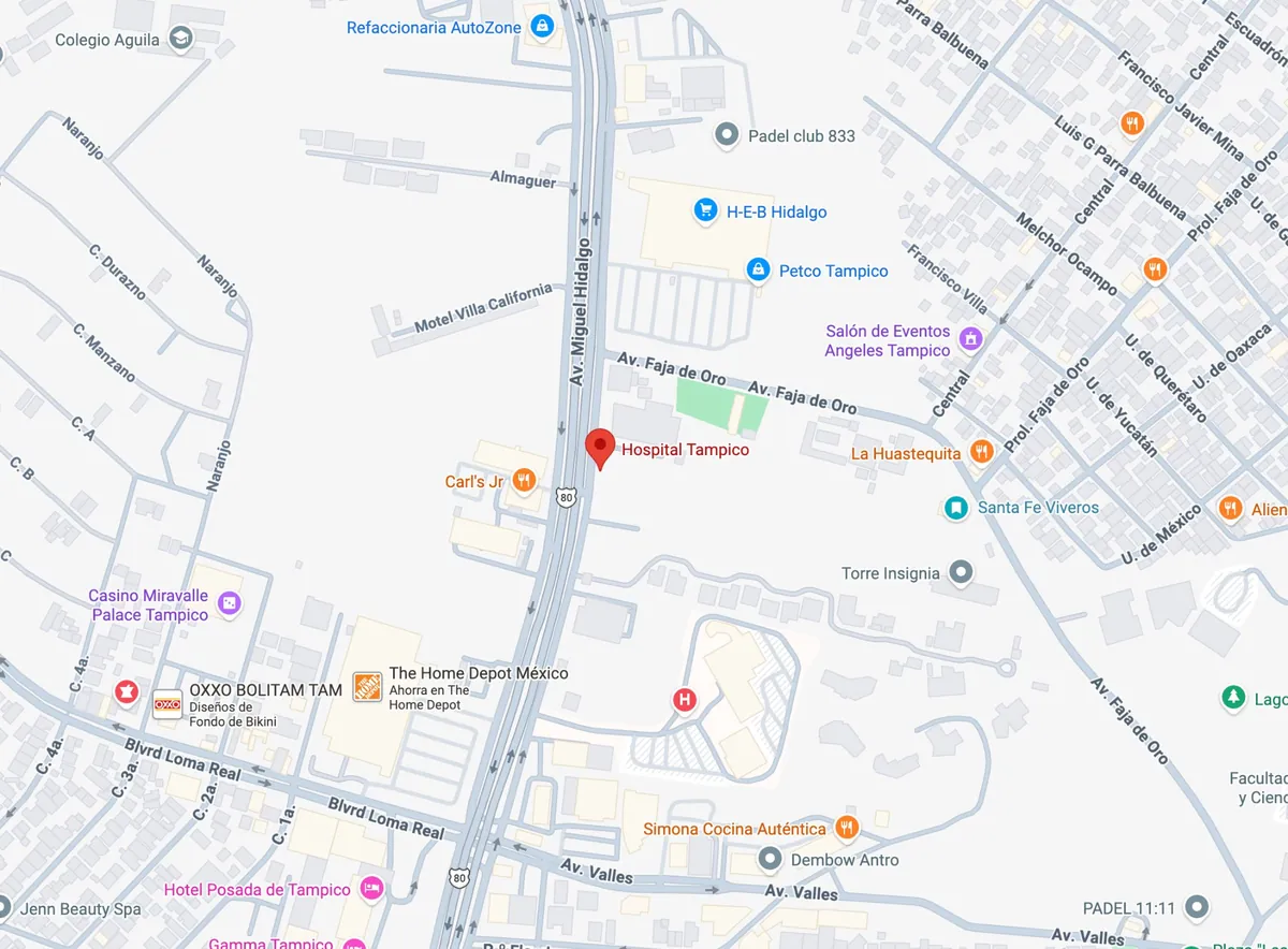 Mapa Hospital Tampico